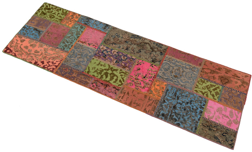 Patchwork relief rug | 250 x 80 cm