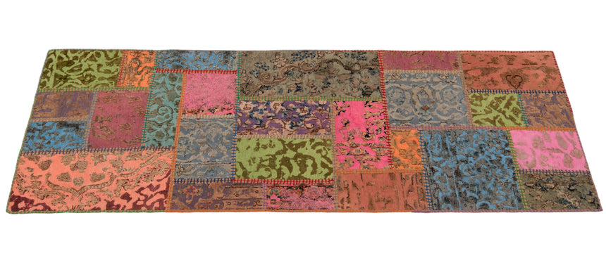 Patchwork relief rug | 250 x 80 cm