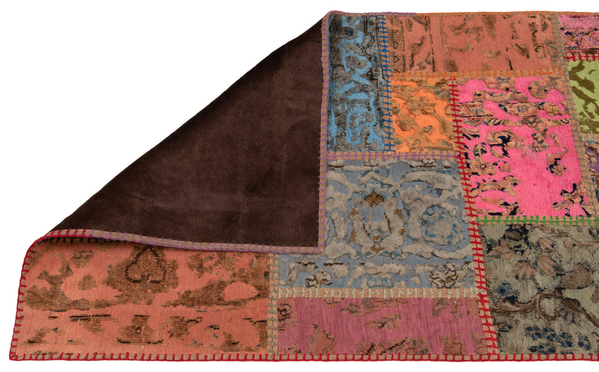 Patchwork relief rug | 250 x 80 cm