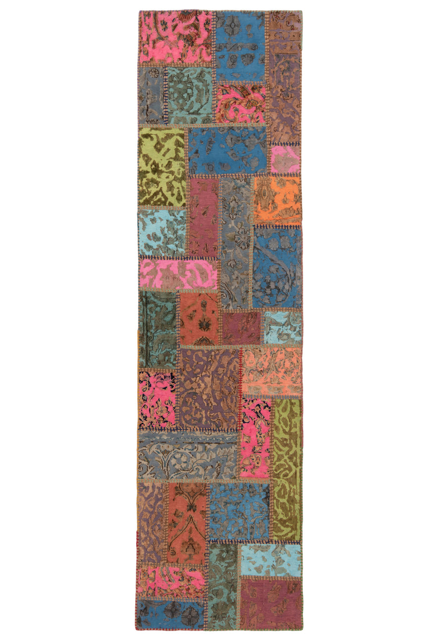 Patchwork relief rug | 300 x 80 cm