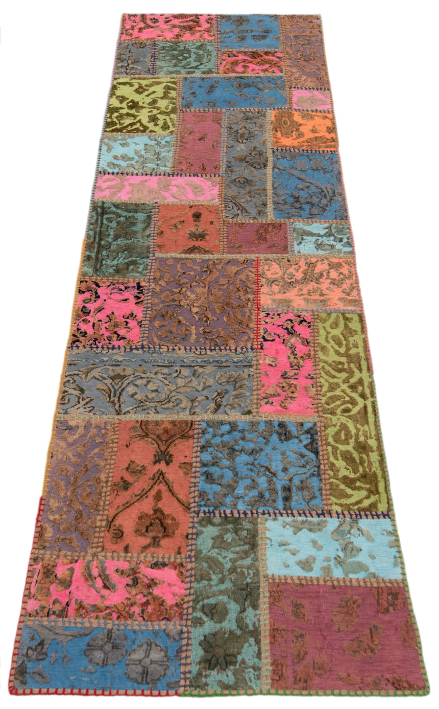 Patchwork relief rug | 300 x 80 cm