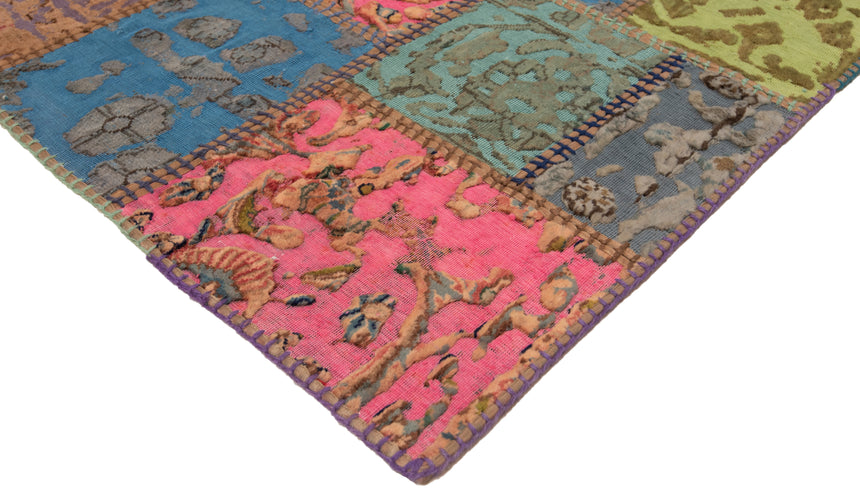 Patchwork relief rug | 300 x 80 cm
