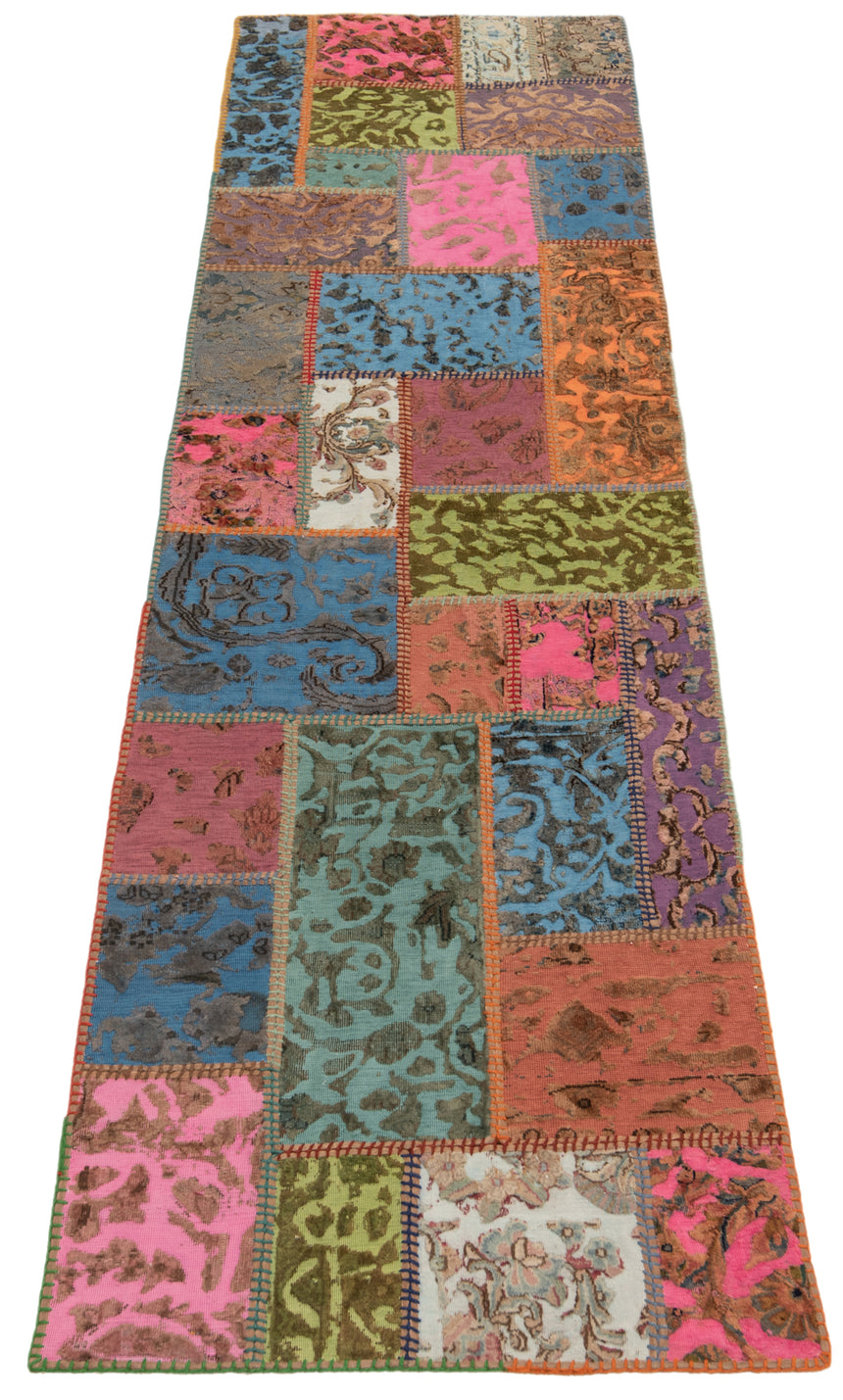 Patchwork relief rug | 300 x 80 cm