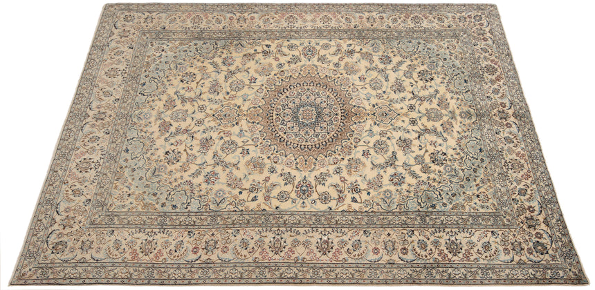 Alfombra persa de seda Nain 9la | 353 x 238 cm