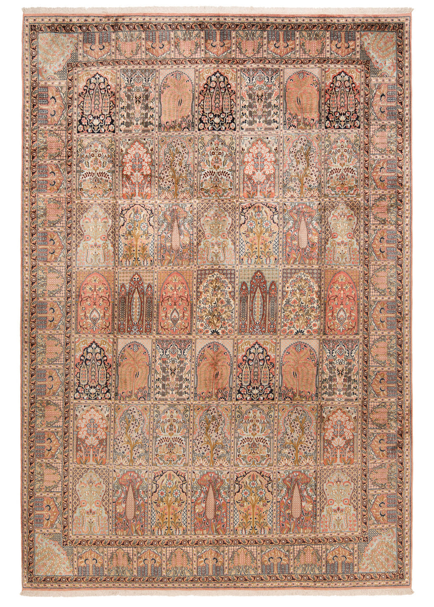 Alfombra india de seda pura de Cachemira | 340 x 232 cm