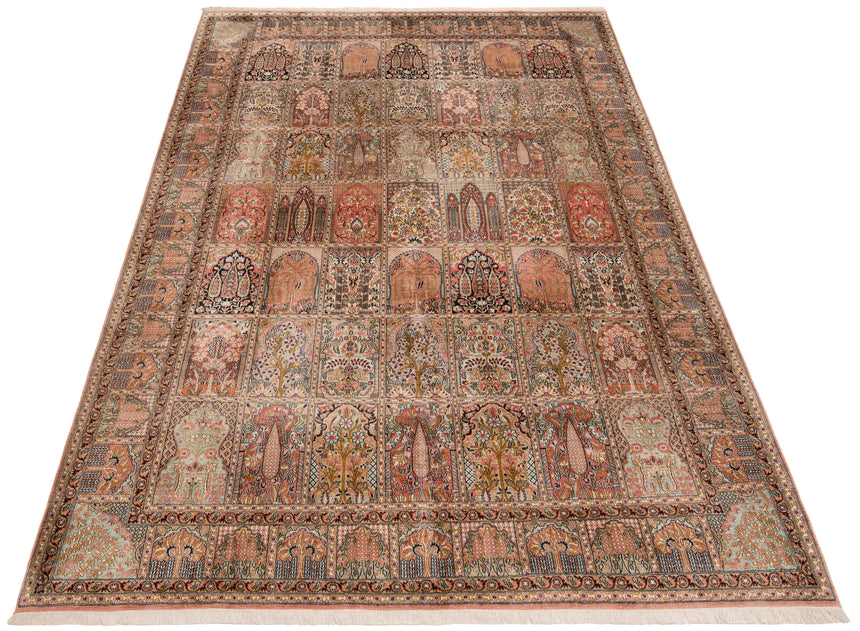 Alfombra india de seda pura de Cachemira | 340 x 232 cm