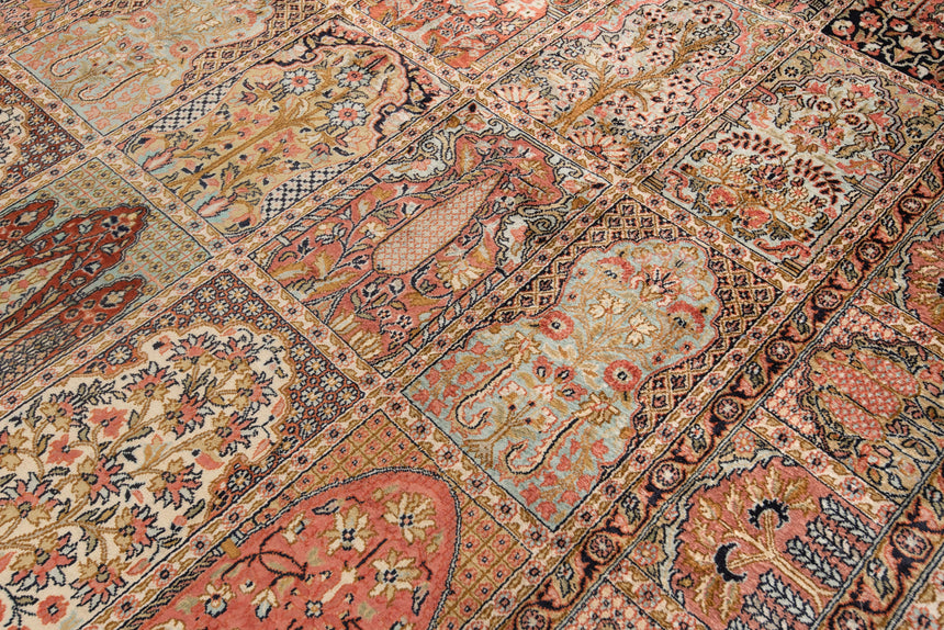 Alfombra india de seda pura de Cachemira | 340 x 232 cm