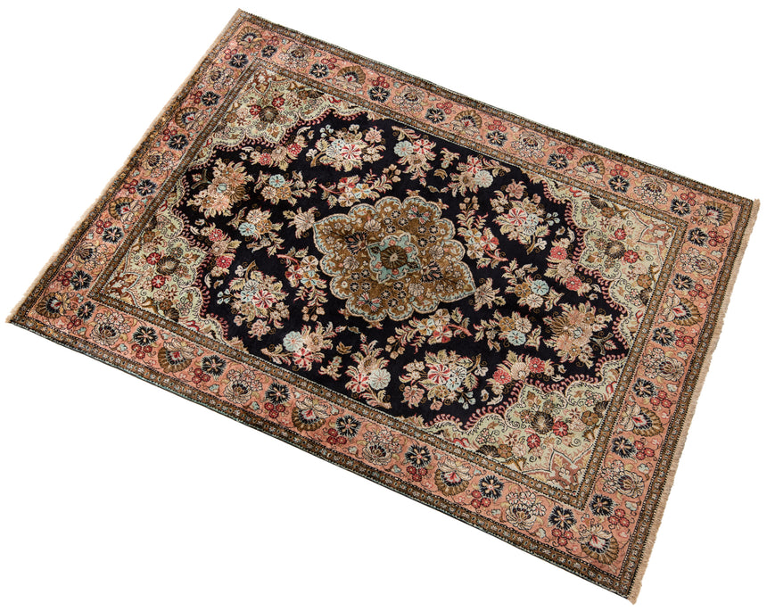 Alfombra india de seda pura de Cachemira | 144 x 100 cm