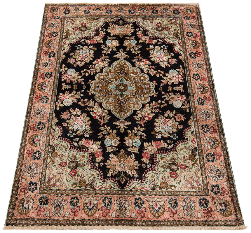 Alfombra india de seda pura de Cachemira | 144 x 100 cm