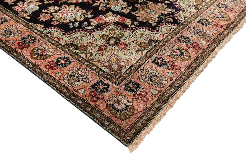 Alfombra india de seda pura de Cachemira | 144 x 100 cm