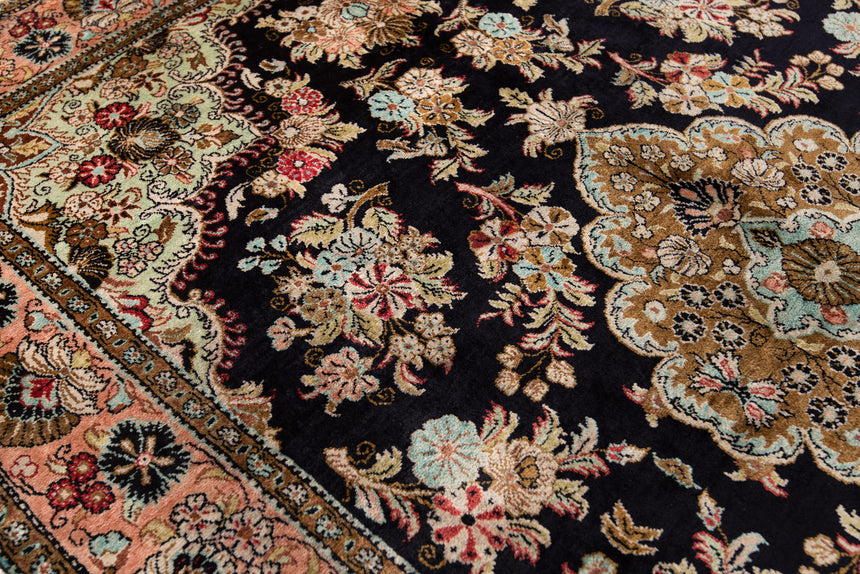 Alfombra india de seda pura de Cachemira | 144 x 100 cm