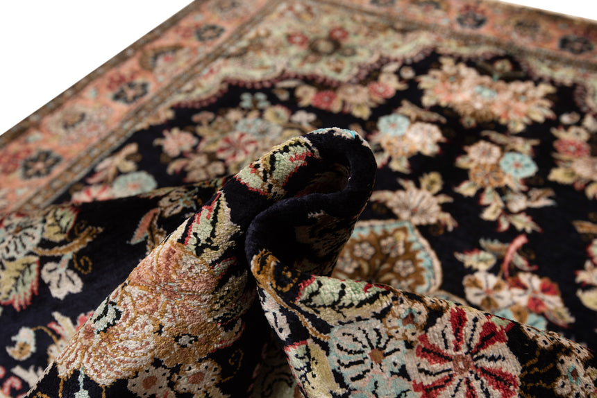 Alfombra india de seda pura de Cachemira | 144 x 100 cm