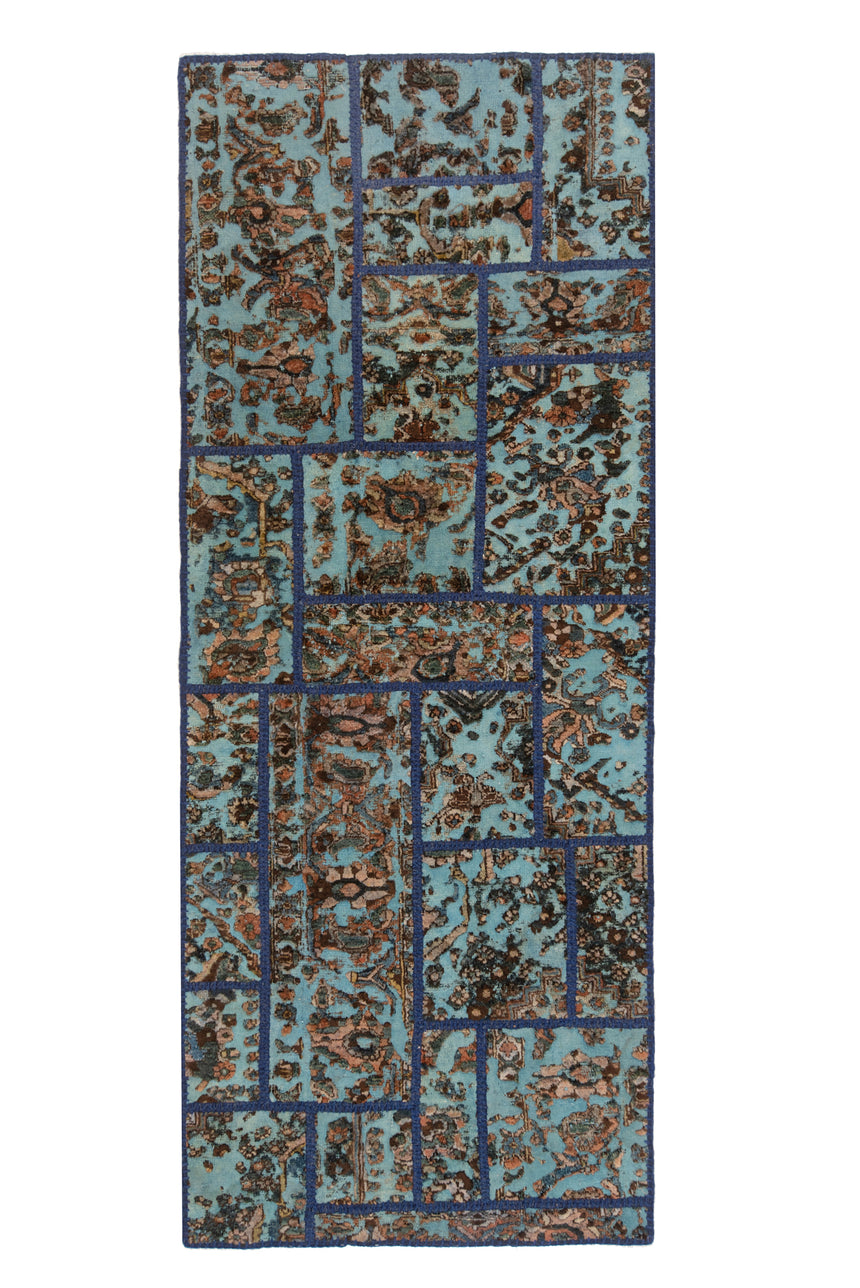 Alfombra con relieve de patchwork | 200 x 80 cm