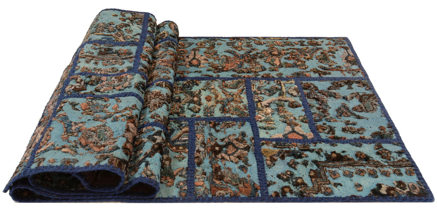 Alfombra con relieve de patchwork | 200 x 80 cm