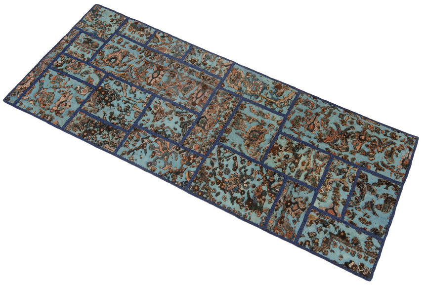Alfombra con relieve de patchwork | 200 x 80 cm