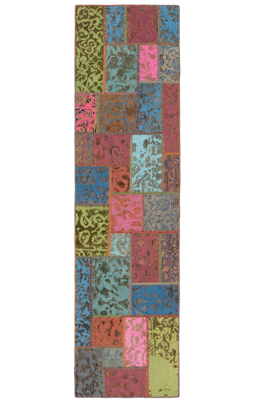 Patchwork relief rug | 300 x 80 cm