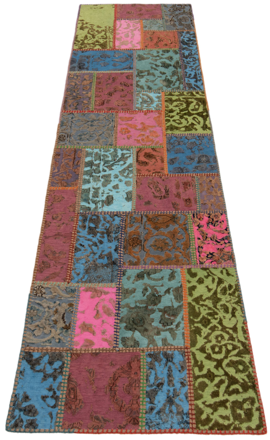 Patchwork relief rug | 300 x 80 cm