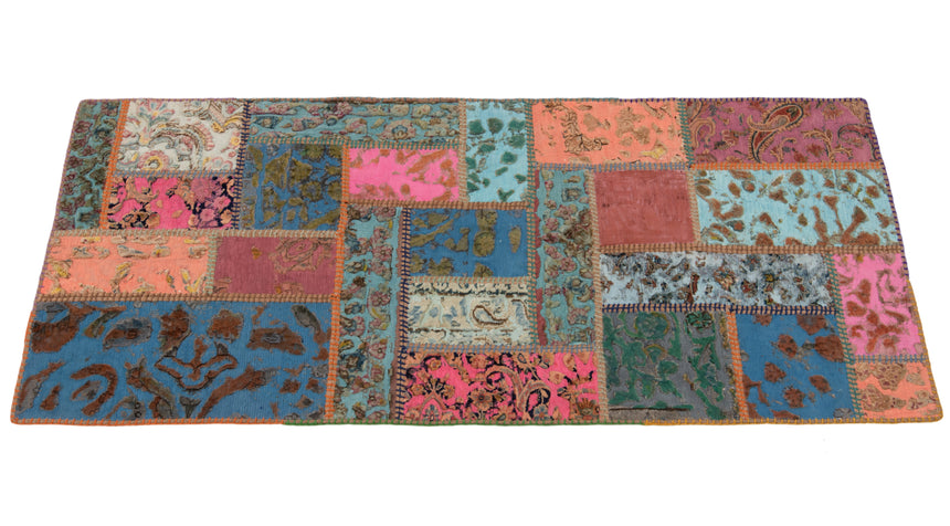 Patchwork relief rug | 202 x 80 cm
