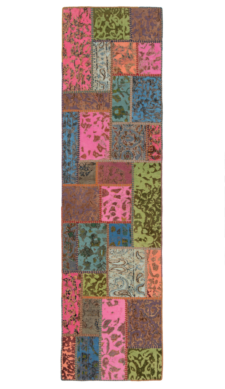 Patchwork relief rug | 300 x 80 cm