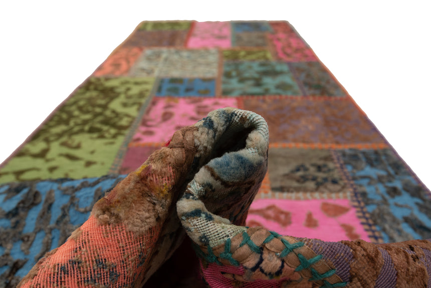 Patchwork relief rug | 300 x 80 cm