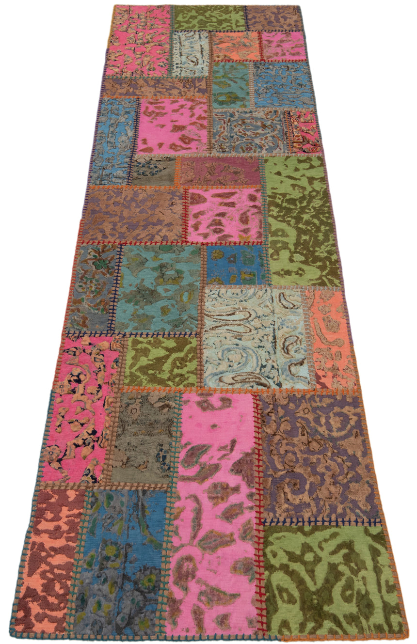 Patchwork relief rug | 300 x 80 cm
