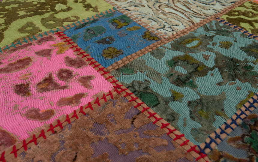 Patchwork relief rug | 300 x 80 cm