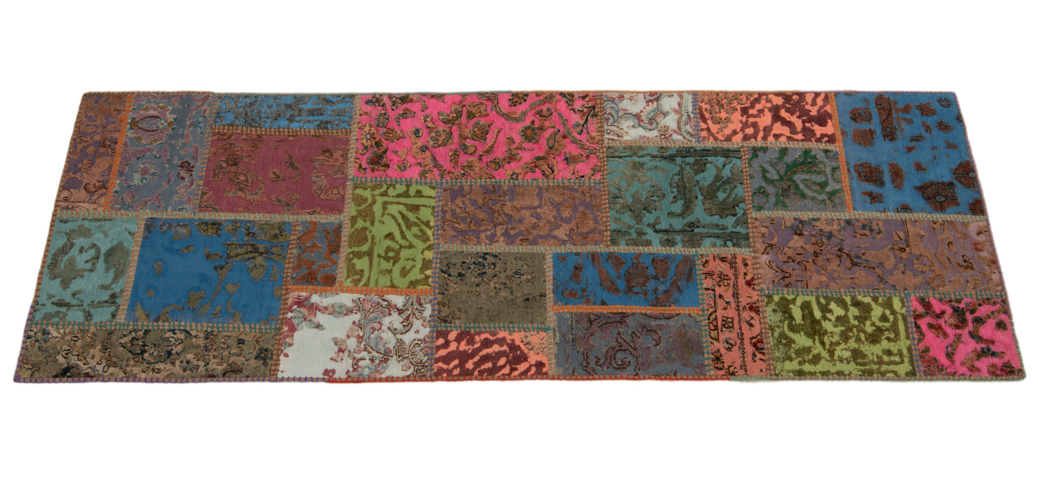 Alfombra con relieve de patchwork | 252 x 80 cm