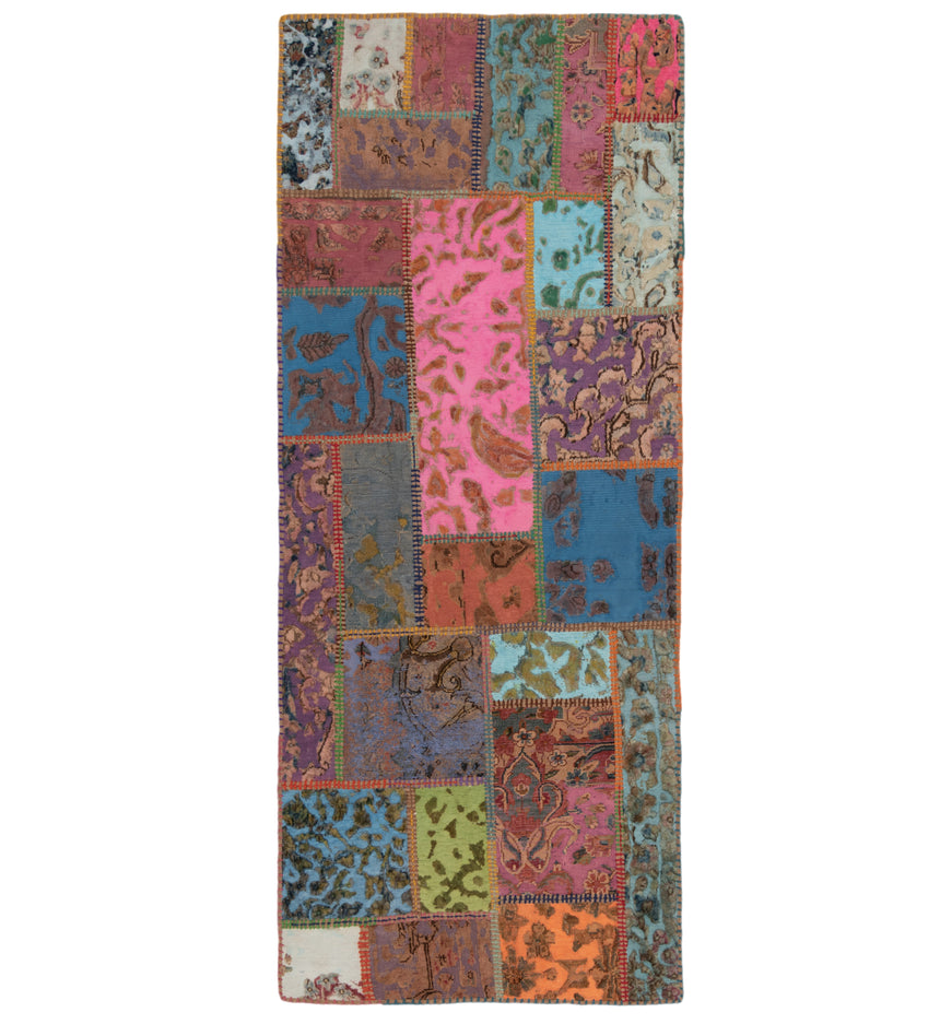 Patchwork relief rug | 200 x 80 cm