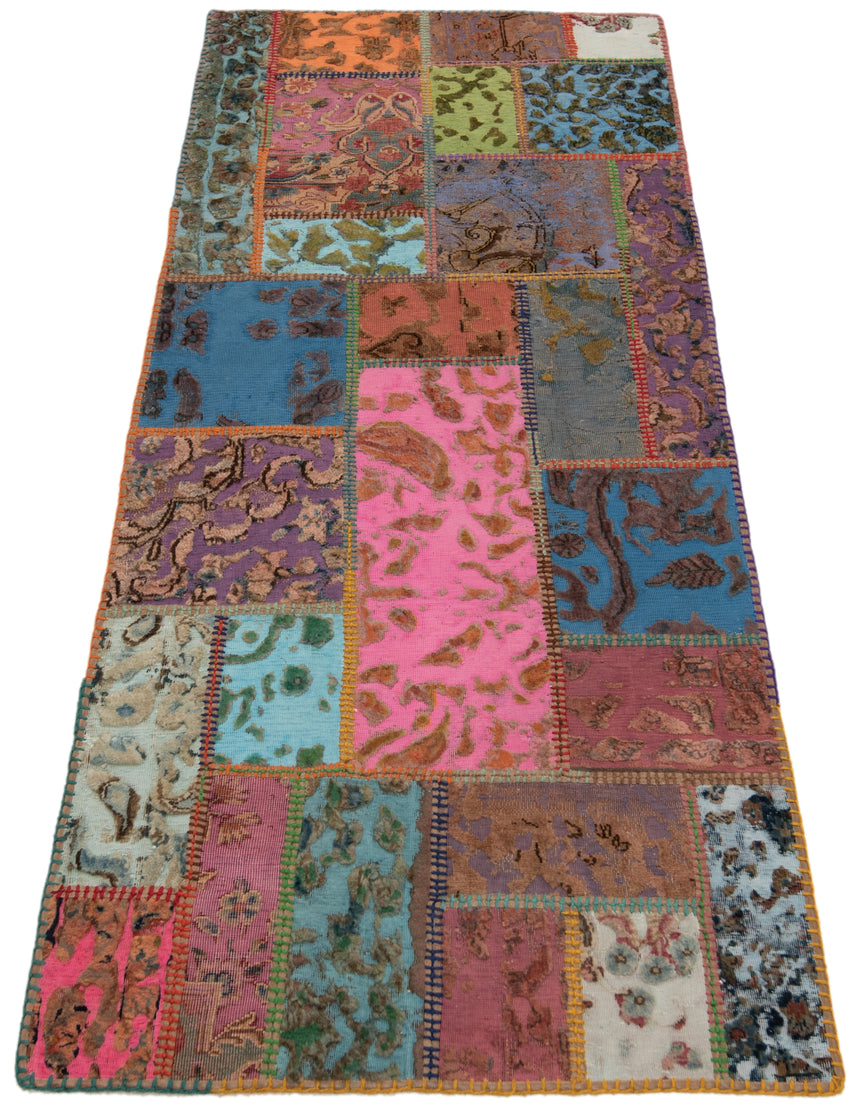 Patchwork relief rug | 200 x 80 cm