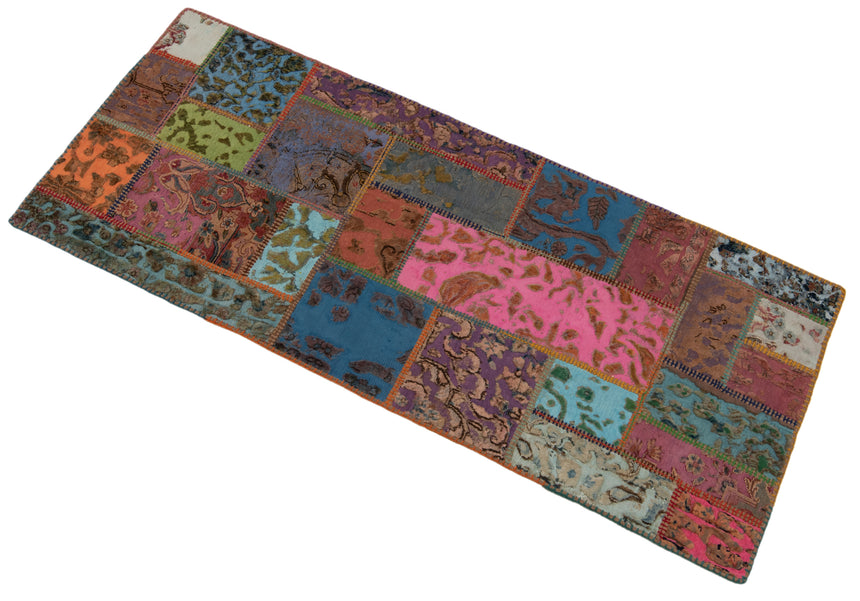 Patchwork relief rug | 200 x 80 cm