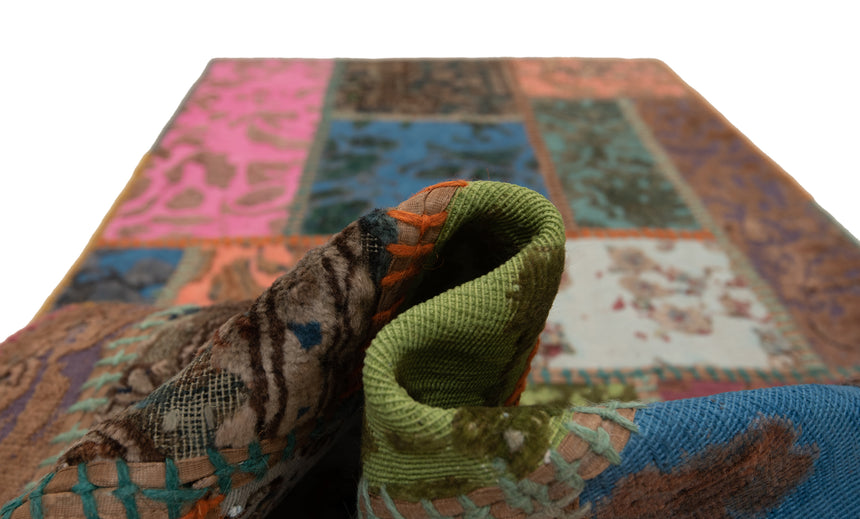 Alfombra con relieve de patchwork | 200 x 80 cm