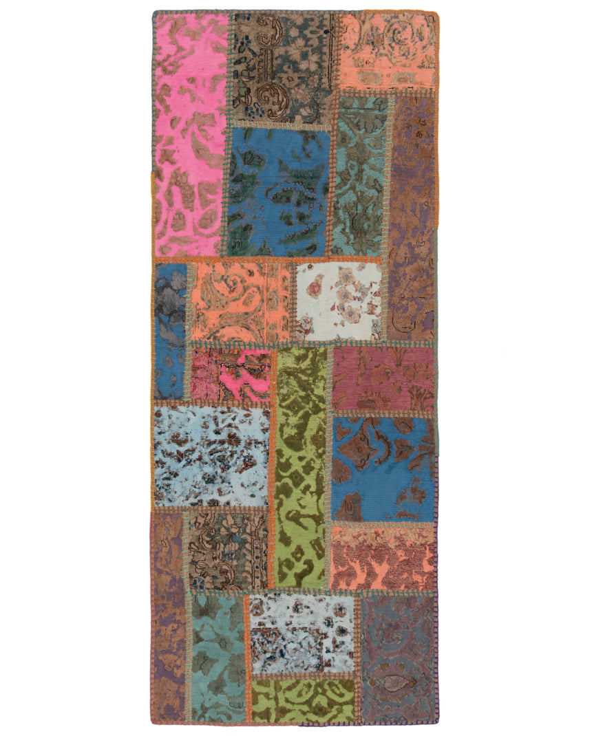 Alfombra con relieve de patchwork | 200 x 80 cm