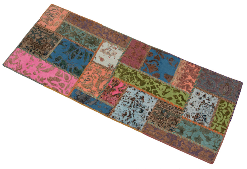Alfombra con relieve de patchwork | 200 x 80 cm