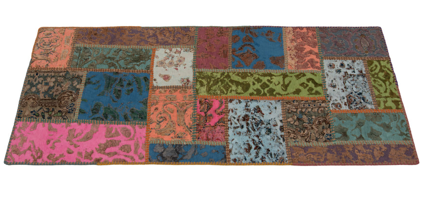 Alfombra con relieve de patchwork | 200 x 80 cm