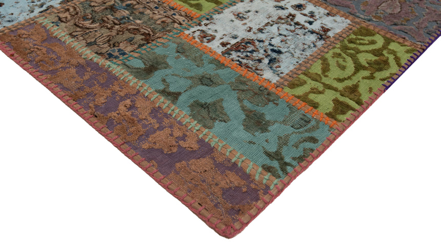 Alfombra con relieve de patchwork | 200 x 80 cm