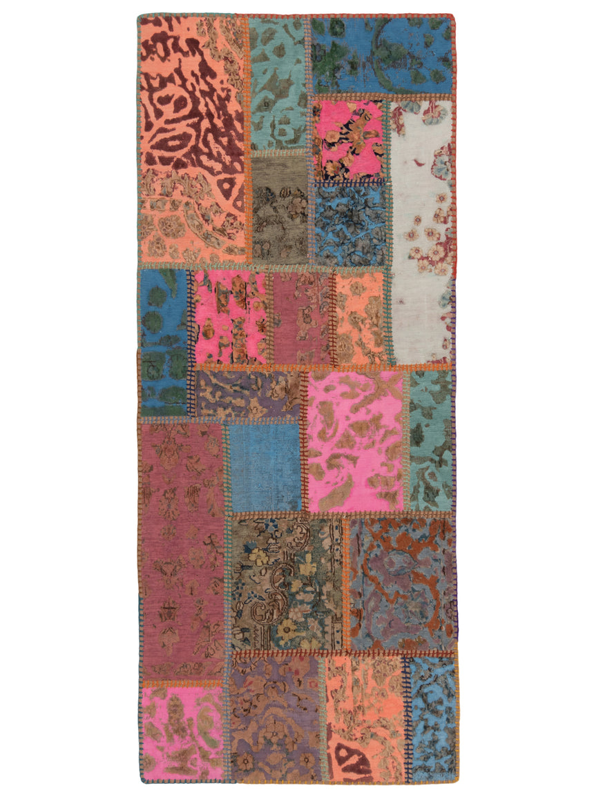 Alfombra con relieve de patchwork | 200 x 80 cm