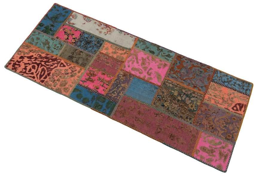 Alfombra con relieve de patchwork | 200 x 80 cm