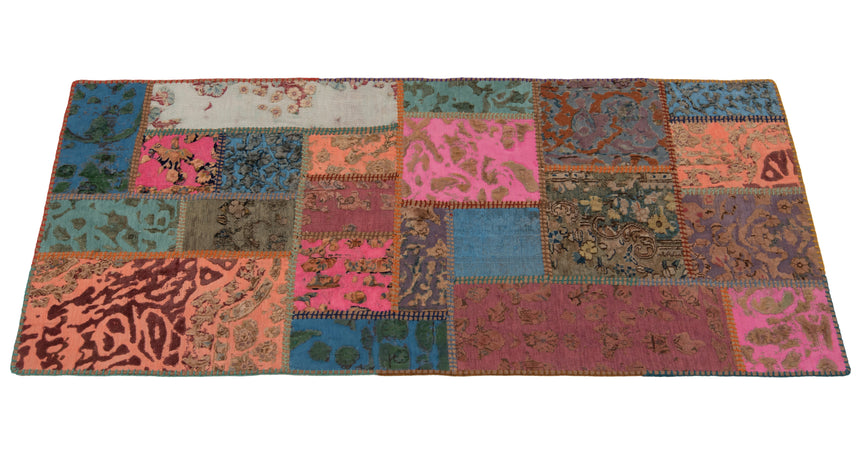 Alfombra con relieve de patchwork | 200 x 80 cm