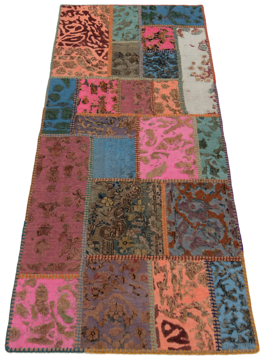 Alfombra con relieve de patchwork | 200 x 80 cm
