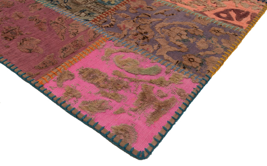 Alfombra con relieve de patchwork | 200 x 80 cm