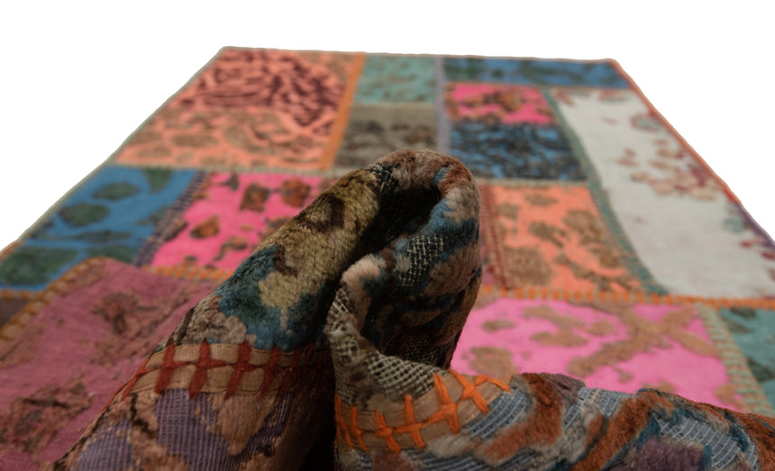 Alfombra con relieve de patchwork | 200 x 80 cm