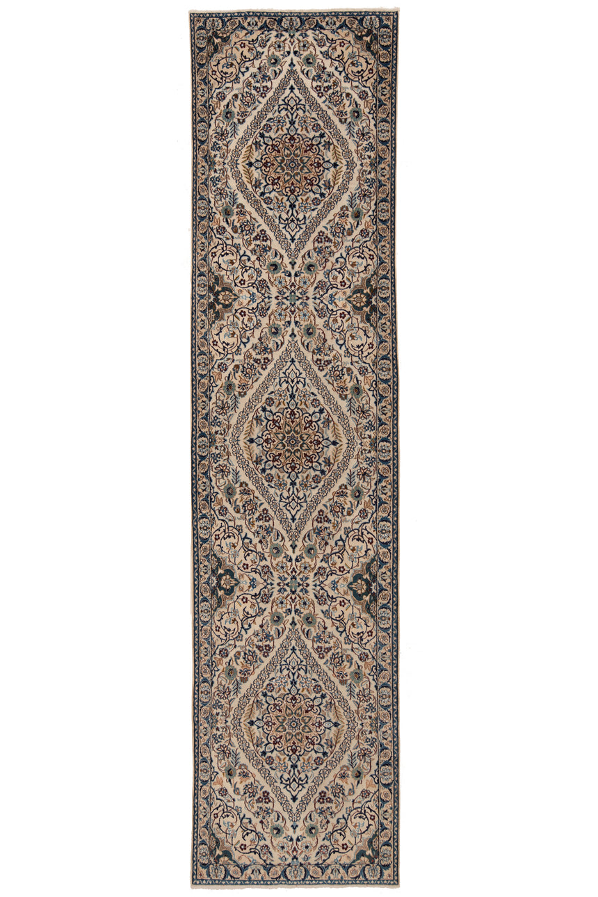 Alfombra persa Nain 9La | 393 x 97 cm