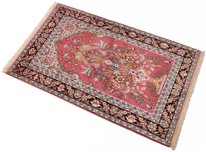 Alfombra india de seda pura de Cachemira | 125 x 80 cm