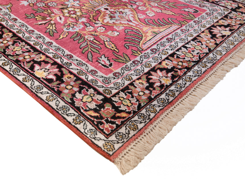 Alfombra india de seda pura de Cachemira | 125 x 80 cm