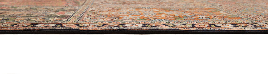 Alfombra india de seda pura de Cachemira | 120 x 62 cm