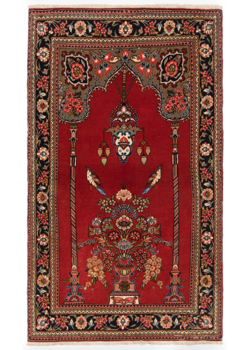 Alfombra persa Qom | 133 x 77 cm