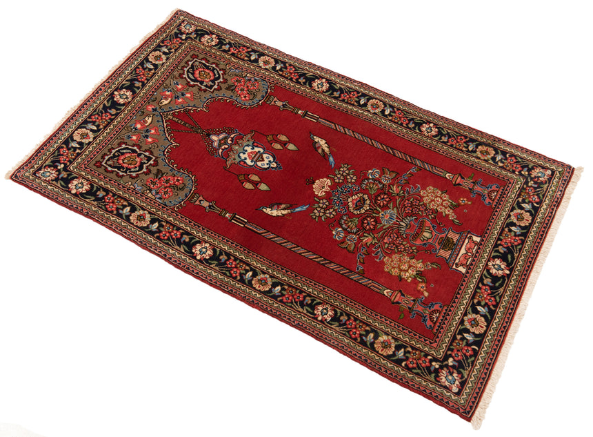 Alfombra persa Qom | 133 x 77 cm