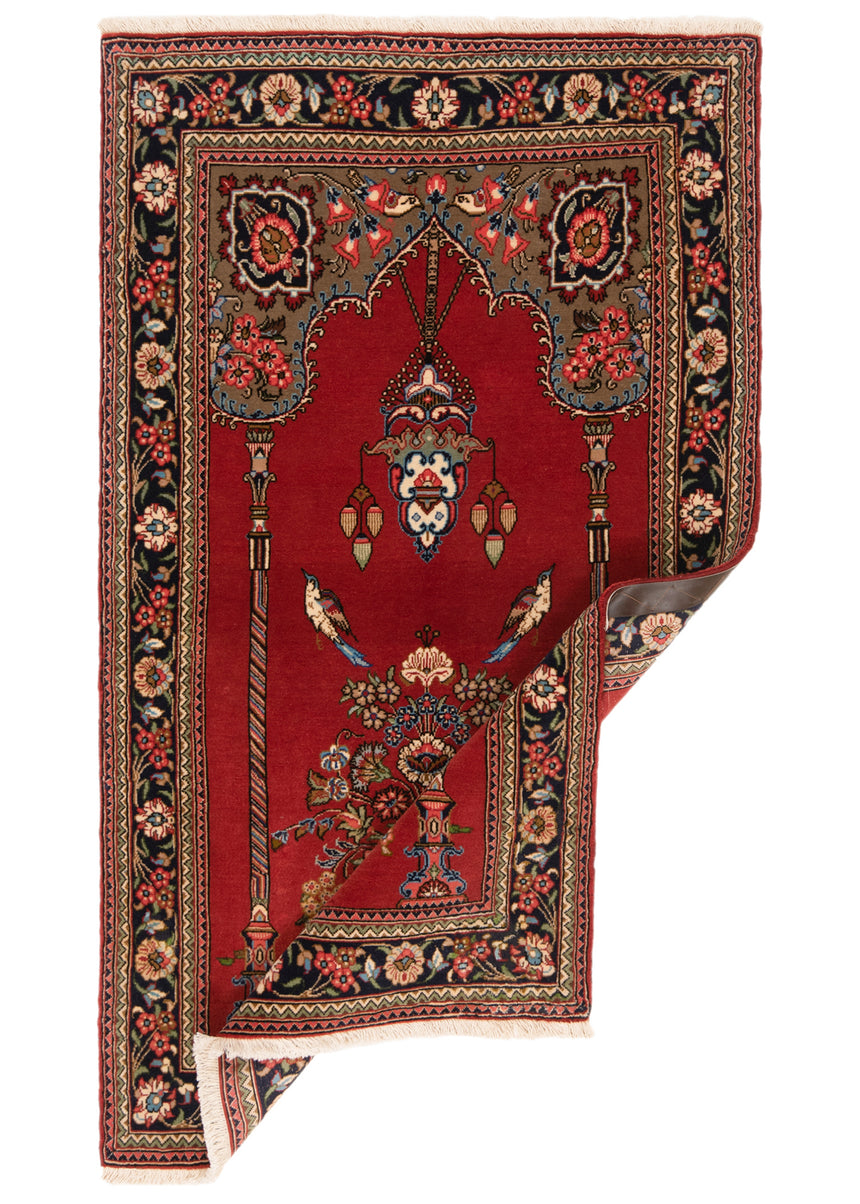 Alfombra persa Qom | 133 x 77 cm