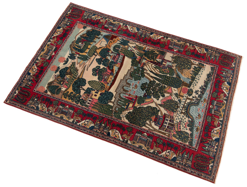 Alfombra persa Kashan | 206 x 133 cm