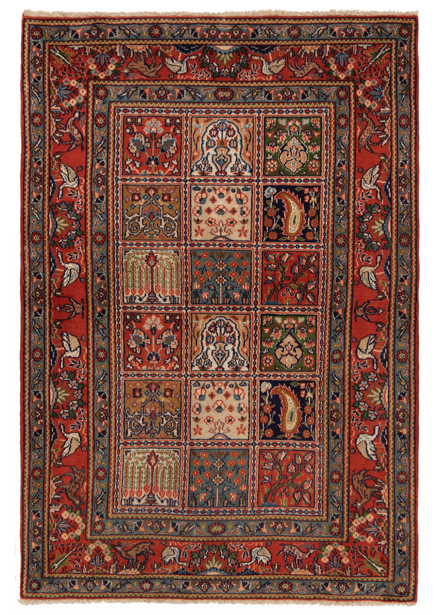 Alfombra persa de seda con diseño de Moud | 146 x 98 cm